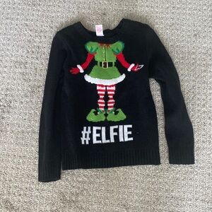 #Elfie Elfie Ugly Christmas Sweater Selfie Sweater for Girls Size Large Holiday